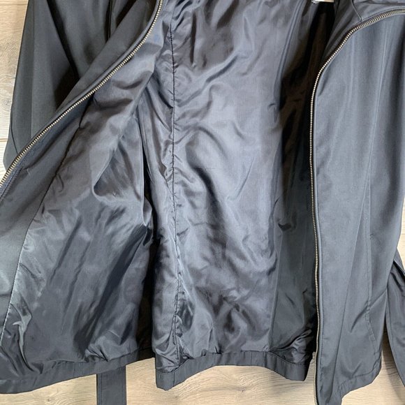 Preston & York Sport Womans Coat Tie Belt Zip Close Nylon Liner Black Size Large - Picture 6 of 8